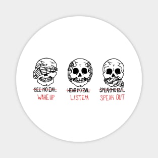 Three Wise Skulls Magnet